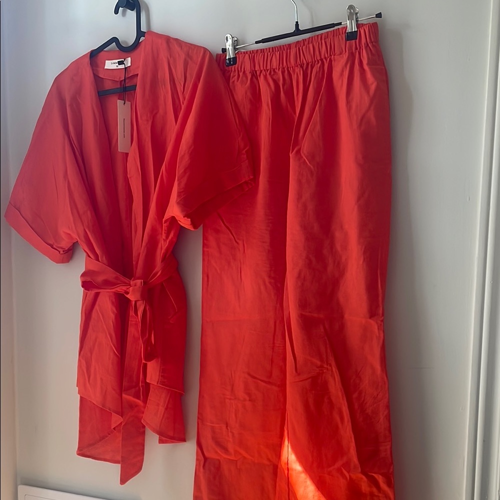Commense Vibrant Orange Kimono Set